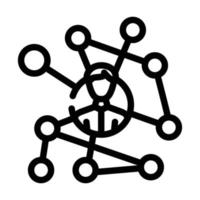 network connections line icon vector illustration