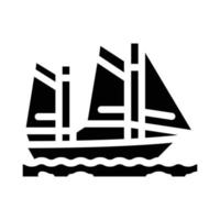 ilustración de vector de icono de glifo de deporte de agua de vela