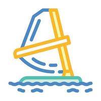 windsurfing water sport color icon vector illustration