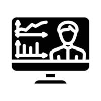 skills researching online glyph icon vector illustration