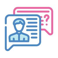 employee discussion color icon vector illustration