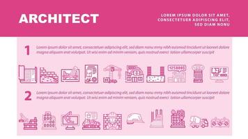 vector de encabezado de aterrizaje de ocupación profesional de arquitecto