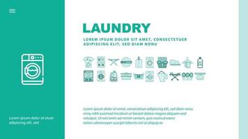 Laundry Service Tool Landing Header Vector