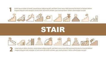 Stair And Achievement Landing Header Vector