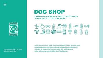 Dog Shop Accessories Landing Header Vector