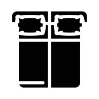 sleep on opposite sides of bed glyph icon vector illustration