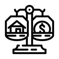 property division after divorce line icon vector illustration