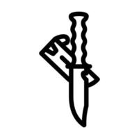 Ilustración de vector de icono de línea de equipo de buzo de cuchillo