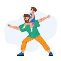Father And Son Funny Playful Time Together Vector