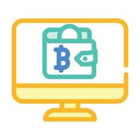 ilustración de vector de icono de color de billetera digital cryptocurrency