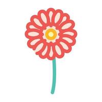 gerbera flor color icono vector ilustración