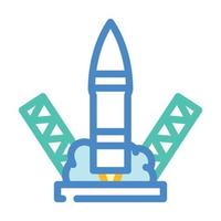 rocket launch color icon vector illustration