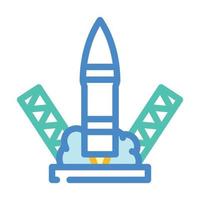 rocket launch color icon vector illustration