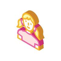 young woman isometric icon vector illustration