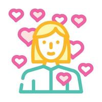 girl in love color icon vector illustration