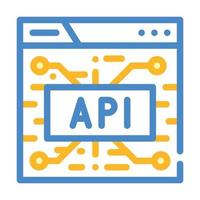 ilustración de vector de icono de color de tecnología financiera api