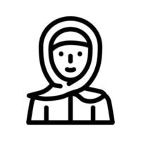 hijab woman clothing line icon vector illustration