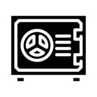 safe equipment for storage money glyph icon vector illustration