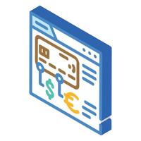 fintech digital card isometric icon vector illustration