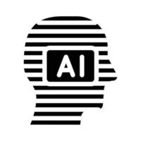 ai artificial intelligent financial technology glyph icon vector illustration