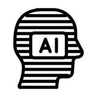 ai artificial intelligent financial technology line icon vector illustration