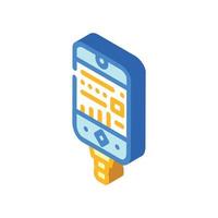 digital console diver device isometric icon vector illustration