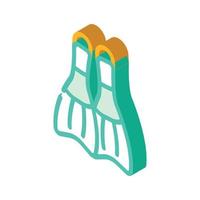 flippers diver accessory isometric icon vector illustration