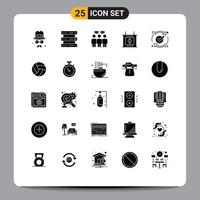 paquete de iconos vectoriales de stock de 25 signos y símbolos de línea para recargar informe comunicación ok juego elementos de diseño vectorial editables vector