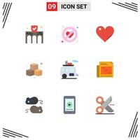 Set of 9 Modern UI Icons Symbols Signs for play fun forbidden cubes favorite Editable Vector Design Elements