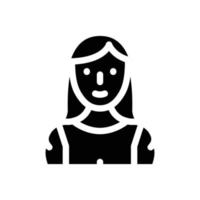 mujer fuerte glifo icono vector ilustración