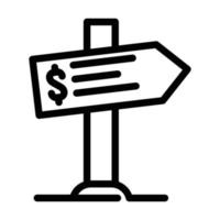 elección de dirección para ganar dinero línea icono vector ilustración