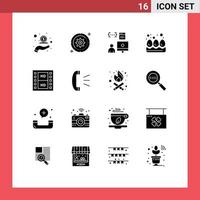 Pictogram Set of 16 Simple Solid Glyphs of eggs breakfast wheel programmer develop Editable Vector Design Elements