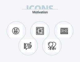 paquete de iconos de línea de motivación 5 diseño de iconos. video. película. cerrar. americano. junta vector