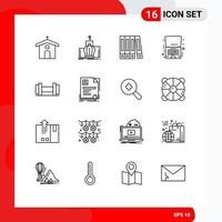 16 Universal Outline Signs Symbols of dumbbells notebook monarchy laptop friday Editable Vector Design Elements