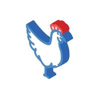 chicken farm bird isometric icon vector illustration