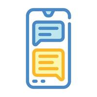 sms message conversation color icon vector illustration