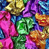 Colored crumpled in the foil photo