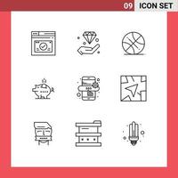 9 Creative Icons Modern Signs and Symbols of savings piggy invest economy usa Editable Vector Design Elements