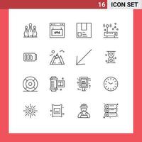 Set of 16 Modern UI Icons Symbols Signs for hardware shipment page product commerce Editable Vector Design Elements