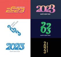 Big Set of 2023 Happy New Year logo text design 2023 number design template vector