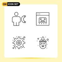 Pictogram Set of 4 Simple Filledline Flat Colors of avatar payment human business interface Editable Vector Design Elements