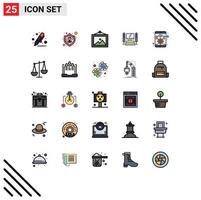 Universal Icon Symbols Group of 25 Modern Filled line Flat Colors of software app photo cpu computing Editable Vector Design Elements