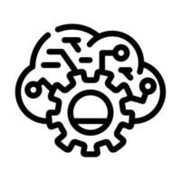 cloud data erp line icon vector illustration