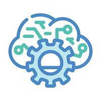 cloud data erp color icon vector illustration