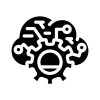 cloud data erp glyph icon vector illustration