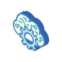 cloud data erp isometric icon vector illustration