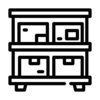 warehouse shelves line icon vector illustration