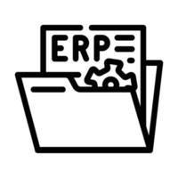 documento erp línea icono vector ilustración