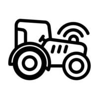 tractor con gps línea icono vector ilustración