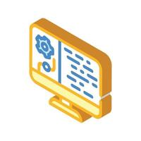 data processing isometric icon vector illustration